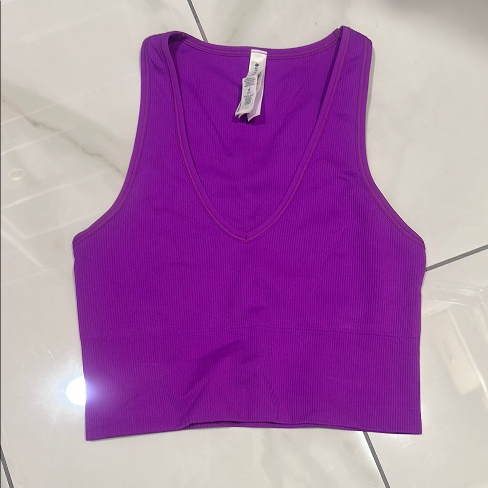 Vibrant Purple Fitted Crop Tank Top